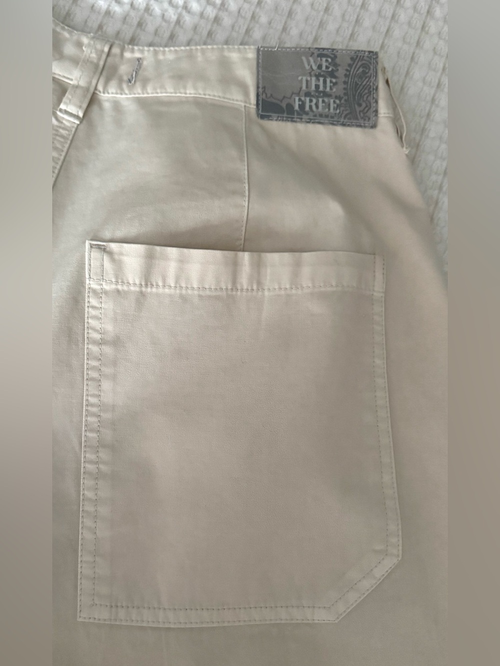 We The Free Free People 100% Cotton Barrel Leg Pants / Cream / Size 6